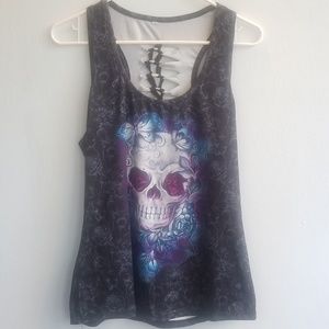 Skull Graphic Colorful Tank